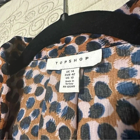 Topshop Animal Smudge Print Balloon Sleeve Satin Top
Blouse Top Size 10 Workwear - Picture 8 of 9